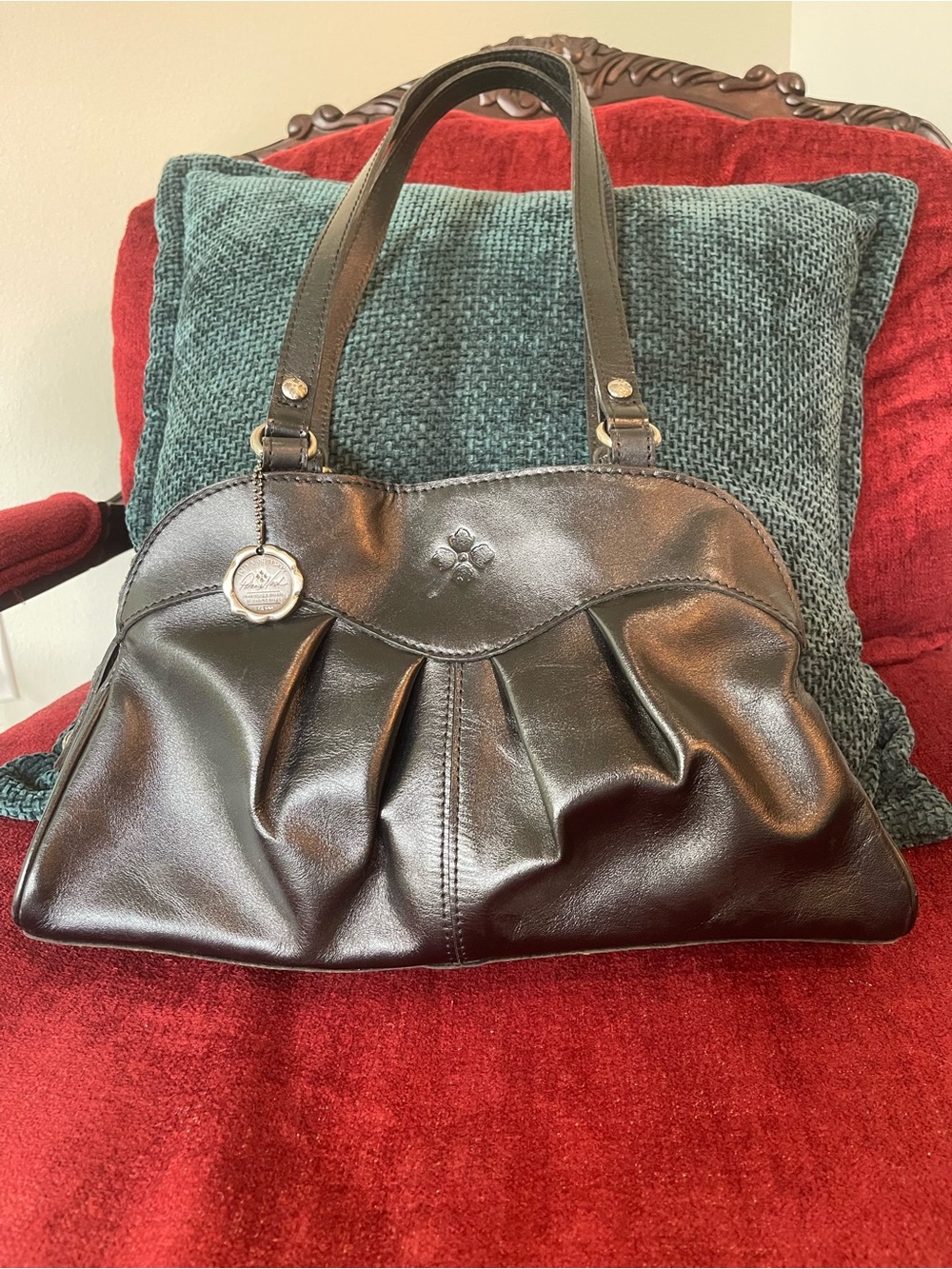 Patricia Nash Black Leather Shoulder Bag